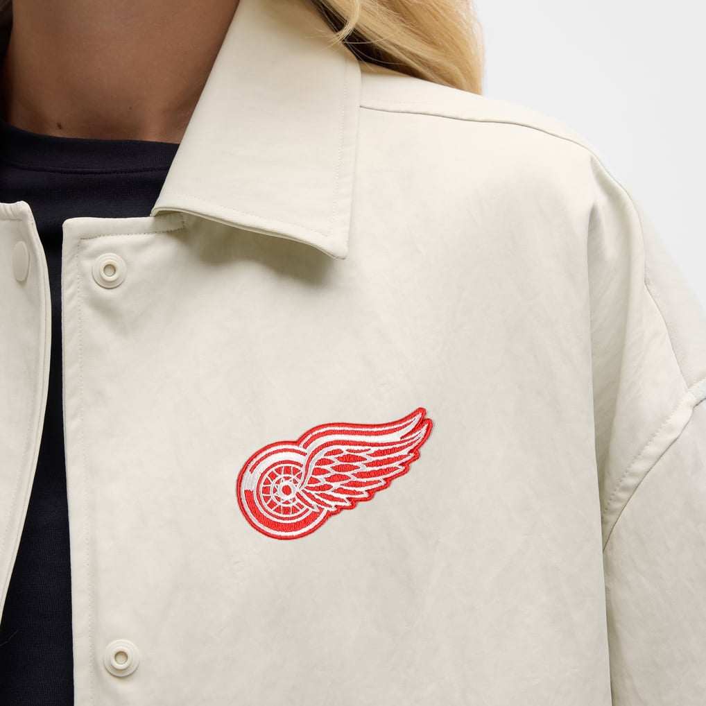 Detroit Red Wings lululemon Women's Coach's Full-Button Jacket - Heathered Bone