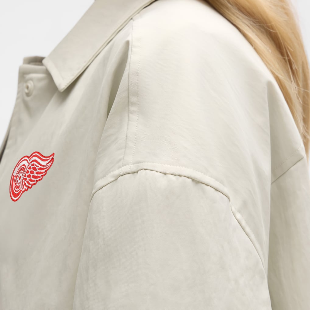 Detroit Red Wings lululemon Women's Coach's Full-Button Jacket - Heathered Bone