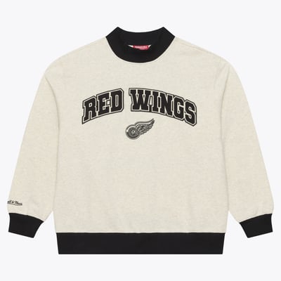  Detroit Red Wings Mitchell & Ness Women's Cookies & Cream Mock Neck Pullover - Cream