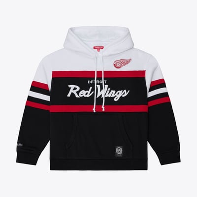 Detroit Red Wings Mitchell & Ness Women's Head Coach Hoodie - White/Black
