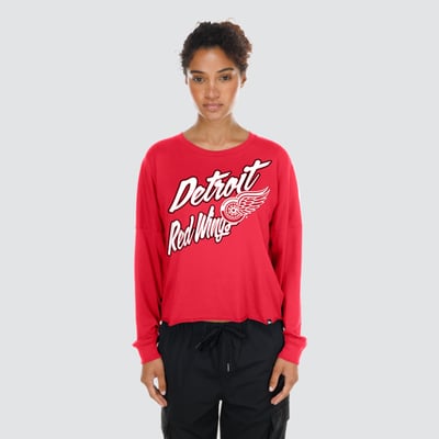  Detroit Red Wings New Era Women's Oversized Boxy Long Sleeve T-Shirt - Red