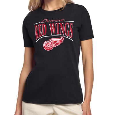 Detroit Red Wings Starter Women's Arch Stripe T-Shirt - Black