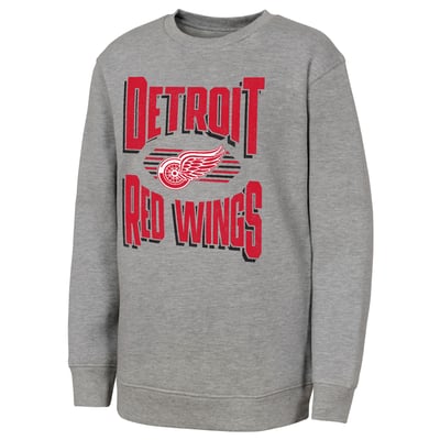 Detroit Red Wings Outerstuff Youth Jet Stream Sweatshirt - Gray