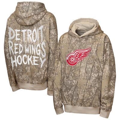 Detroit Red Wings Outerstuff Youth Fast & Furious Oversized Pullover Hoodie - Natural
