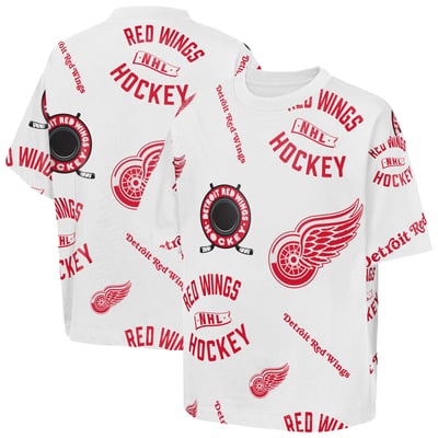 Detroit Red Wings Outerstuff Youth Unstoppable Elevated T-Shirt - White