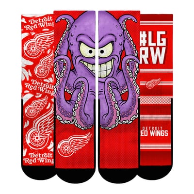  Detroit Red Wings Rock Em Youth Fan Favorites Three-Pack Crew Socks Set - Red