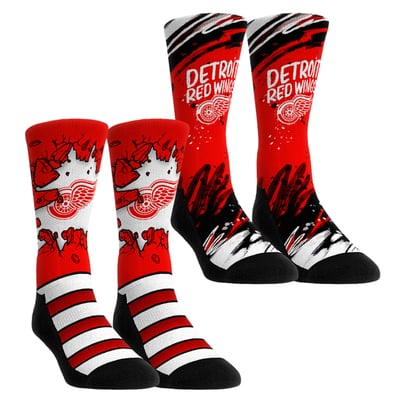  Detroit Red Wings Rock Em Youth Ice Breaker Two-Pack Crew Socks Set - Red