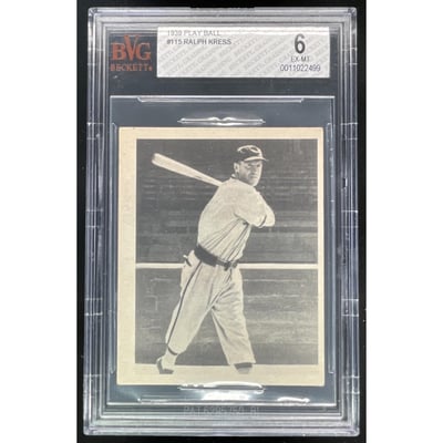1939 Play Ball #115 Ralph Kress BGS 6