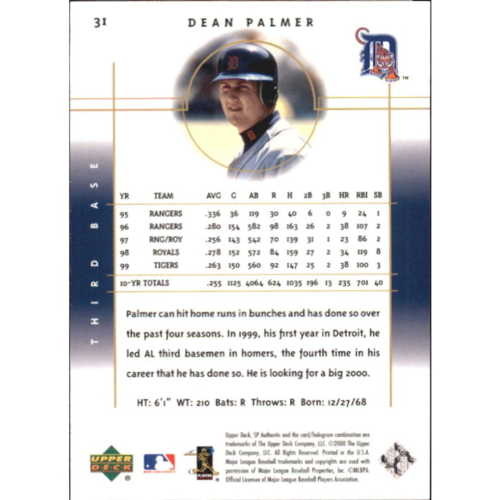 2000 SP Authentic Limited #31 Dean Palmer