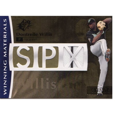 2008 SPx Winning Materials SPx Die Cut 150 #DW Dontrelle Willis