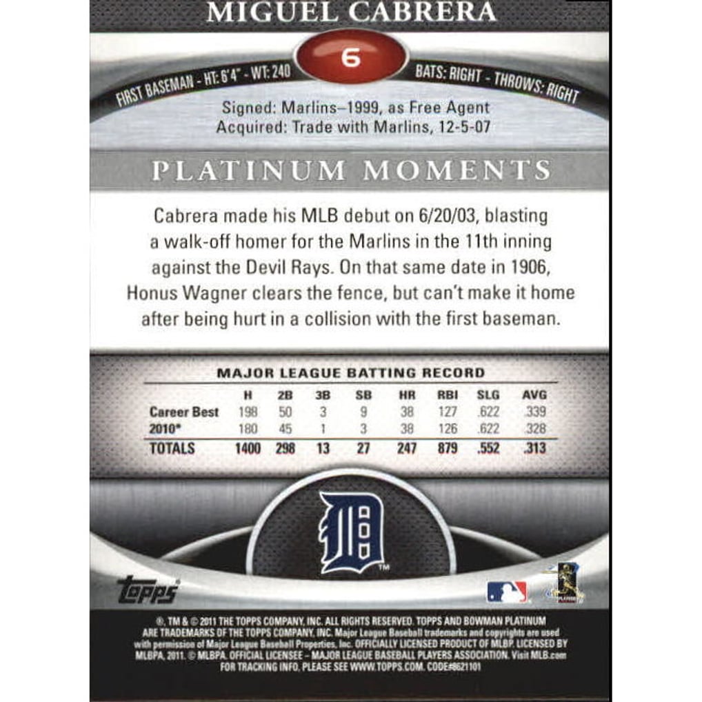 2011 Bowman Platinum Ruby #6 Miguel Cabrera