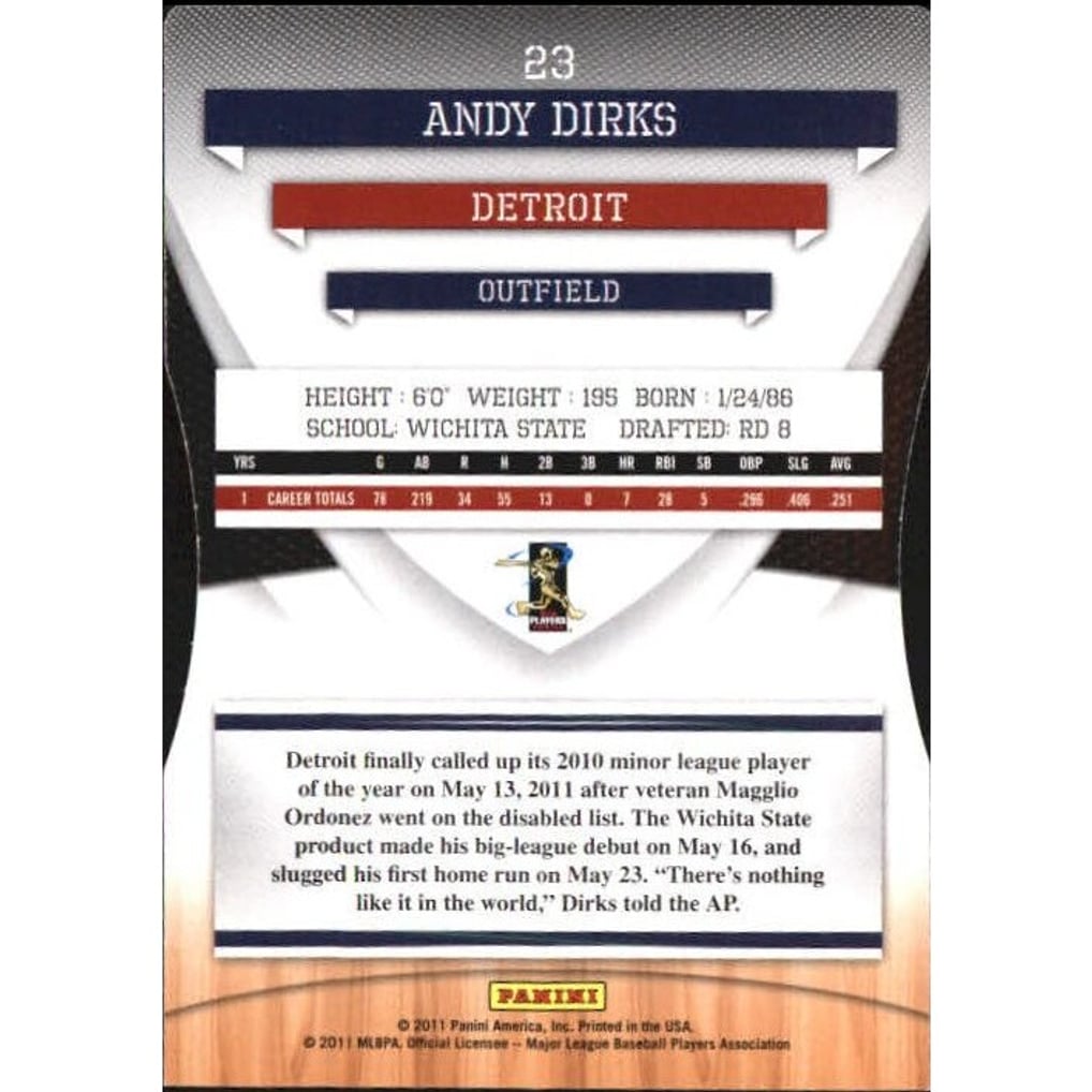 2011 Donruss Elite Extra Edition Status #23 Andy Dirks