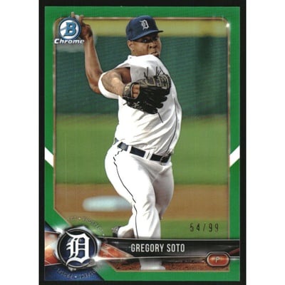 2018 Bowman Chrome Draft Green Refractors #BDC53 Gregory Soto