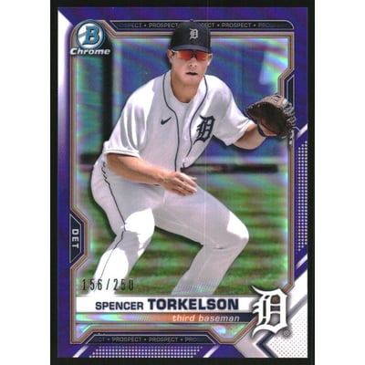2021 Bowman Chrome Prospects Purple Refractors #BCP96 Spencer Torkelson
