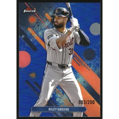 2025 Finest Blue Refractors #63 Riley Greene
