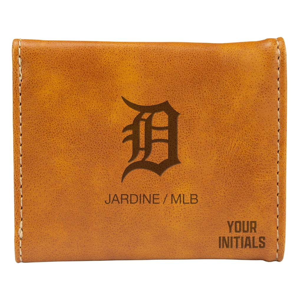 Detroit Tigers Personalized Trifold Wallet - Brown