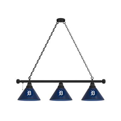 Detroit Tigers 3-Shade Billiard Light with Black Fixture