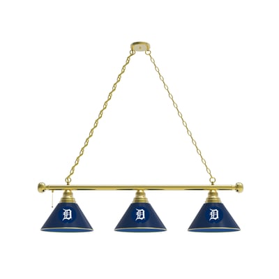 Detroit Tigers 3-Shade Billiard Light with Brass Fixture
