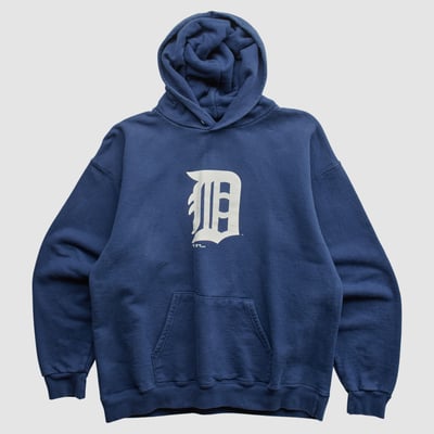 Detroit Tigers Hanes 2000s Hooded Pullover Sweatshirt - Blue - S by Fanatics Real Vintage