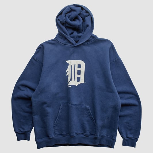 Detroit Tigers Hanes 2000s Hooded Pullover Sweatshirt - Blue - S by Fanatics Real Vintage