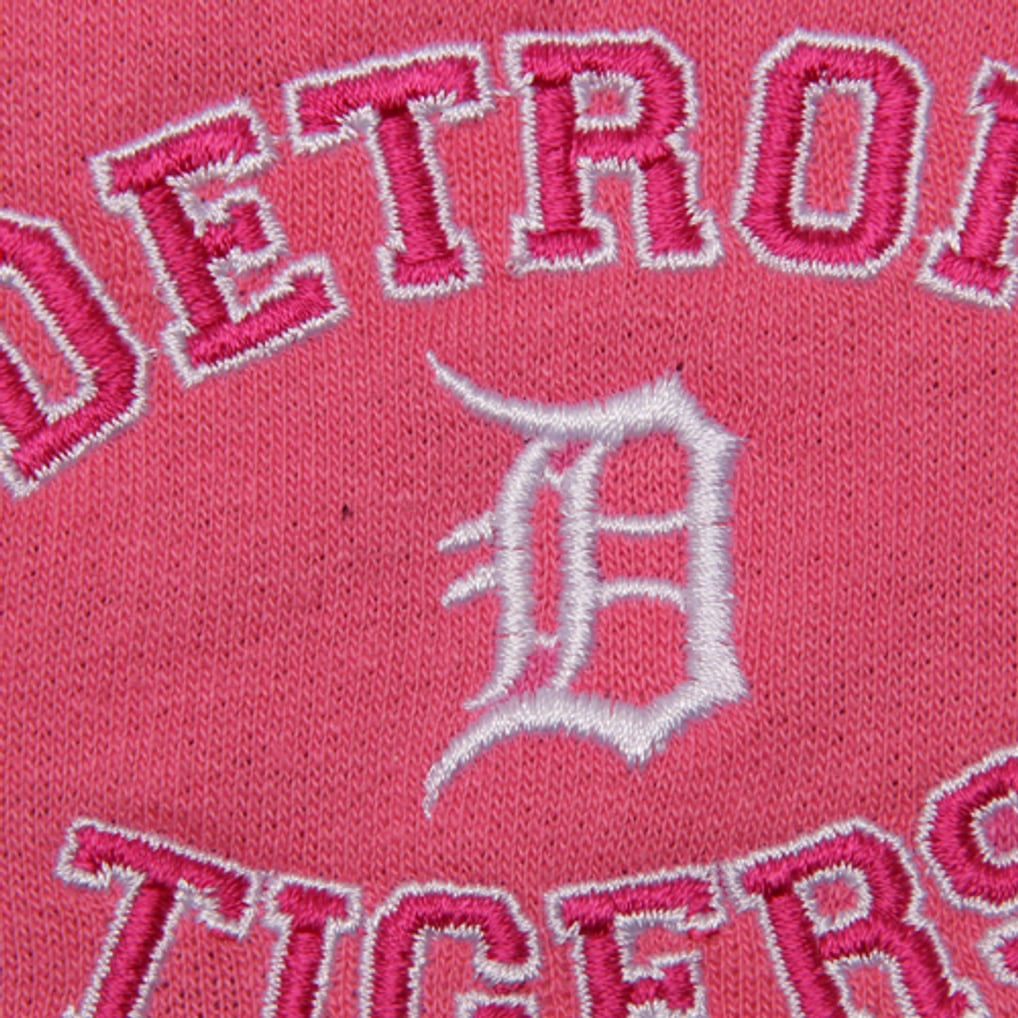 Detroit Tigers Youth Girls Crest Full Zip Hoodie - Pink