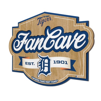 Detroit Tigers Fanpoint 12.5" x 17" Fan Cave Sign