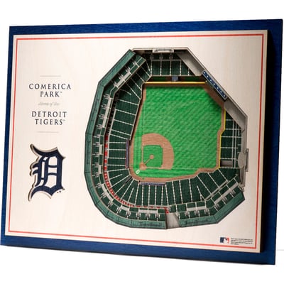 Detroit Tigers Fanpoint 17'' x 13'' 5-Layer 3D StadiumView Wall Art