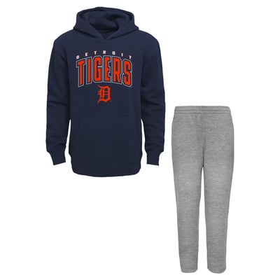 Detroit Tigers Outerstuff Infant Step By Step Hoodie & Pants Set - Navy/Gray