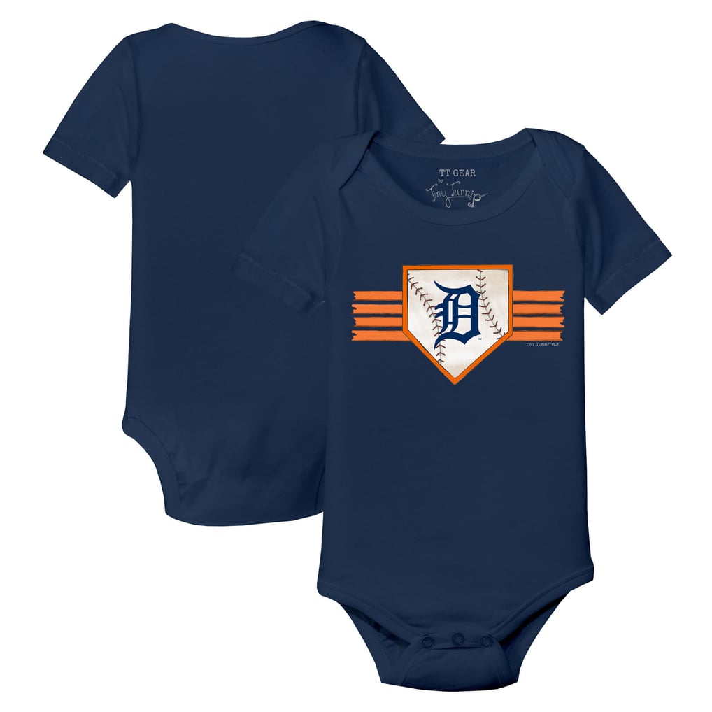 Detroit Tigers Tiny Turnip Infant Base Stripe Bodysuit - Navy