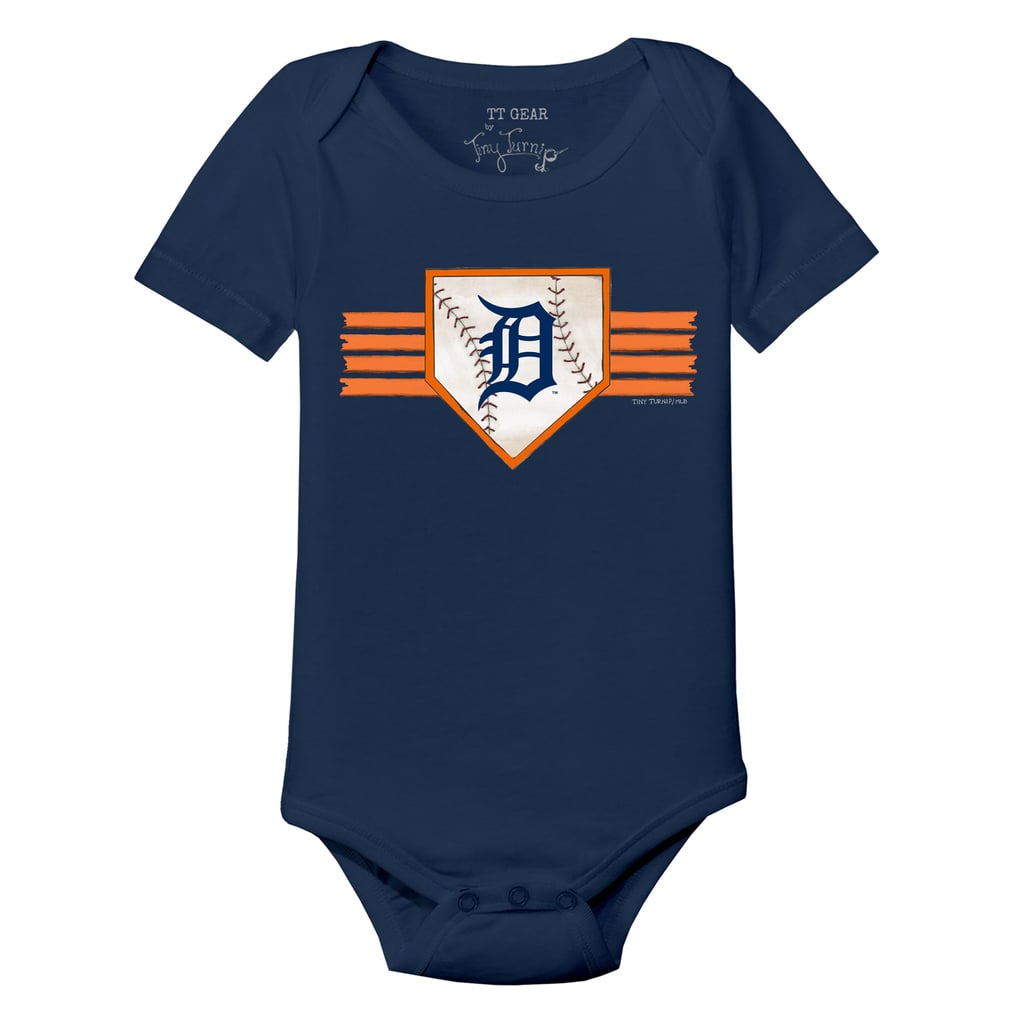 Detroit Tigers Tiny Turnip Infant Base Stripe Bodysuit - Navy