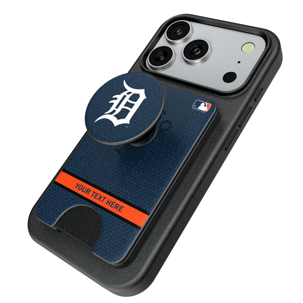 Detroit Tigers Keyscaper Personalized Solid PopSockets Magnetic Wallet