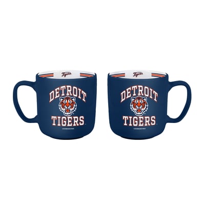 Detroit Tigers Logo Brands Two-Piece 15oz. Stripe Mug Set