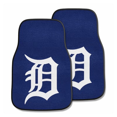 Detroit Tigers Logo Brands Two-Piece Carpet Car Mat Set