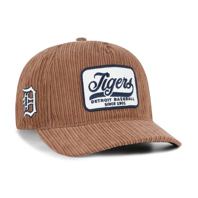  Detroit Tigers '47 Corduroy Patch Hitch Adjustable Hat - Brown