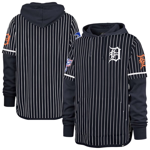 Pull à Capuche '47 Detroit Tigers Homme - Taille M, Couleurs Blanc Et Marine - Officiellement Licencié MLB