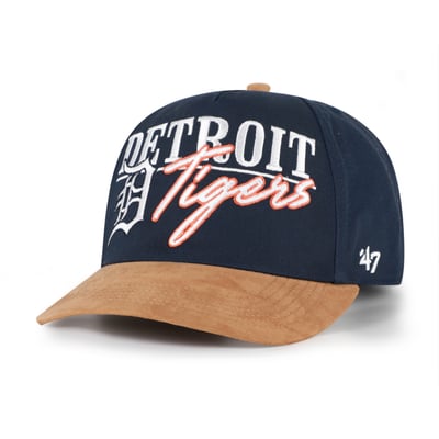 Detroit Tigers '47 Scribe Line Hitch Adjustable Hat - Navy/Light Brown