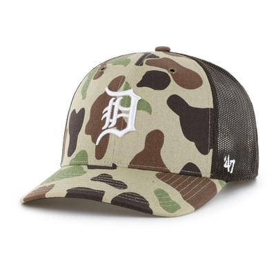 Detroit Tigers Carhartt x '47 Duck Adjustable Trucker Hat - Camo
