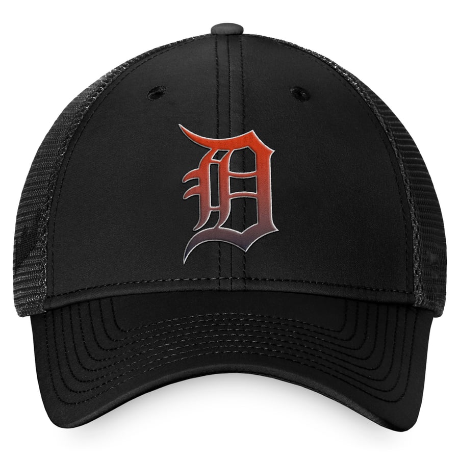 Detroit Snapback Men's Detroit Tigers Fanatics Black Color Fade Trucker Snapback Hat