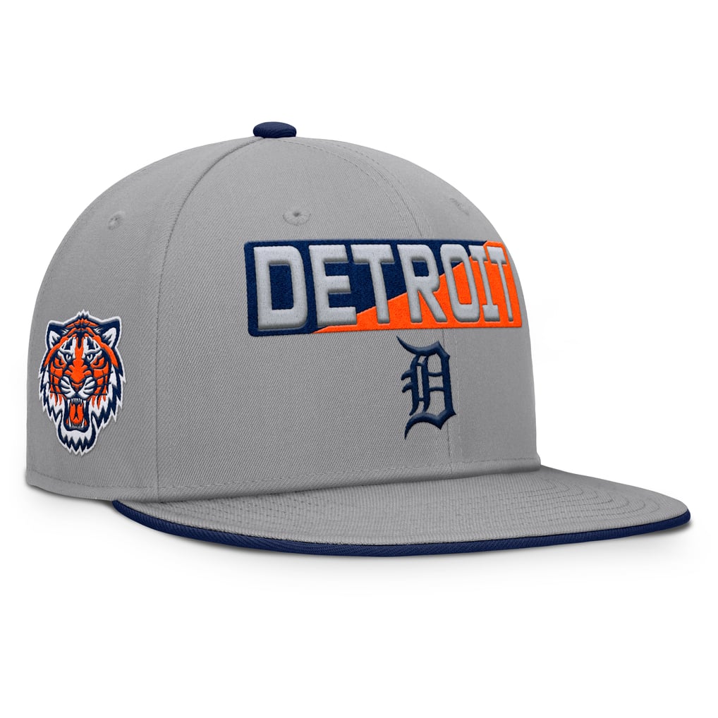 Detroit Snapback Men's Detroit Tigers Fanatics Gray Punchout Snapback Hat