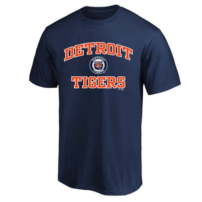  Detroit Tigers Fanatics Big & Tall Cooperstown Collection Heart & Soul T-Shirt - Navy