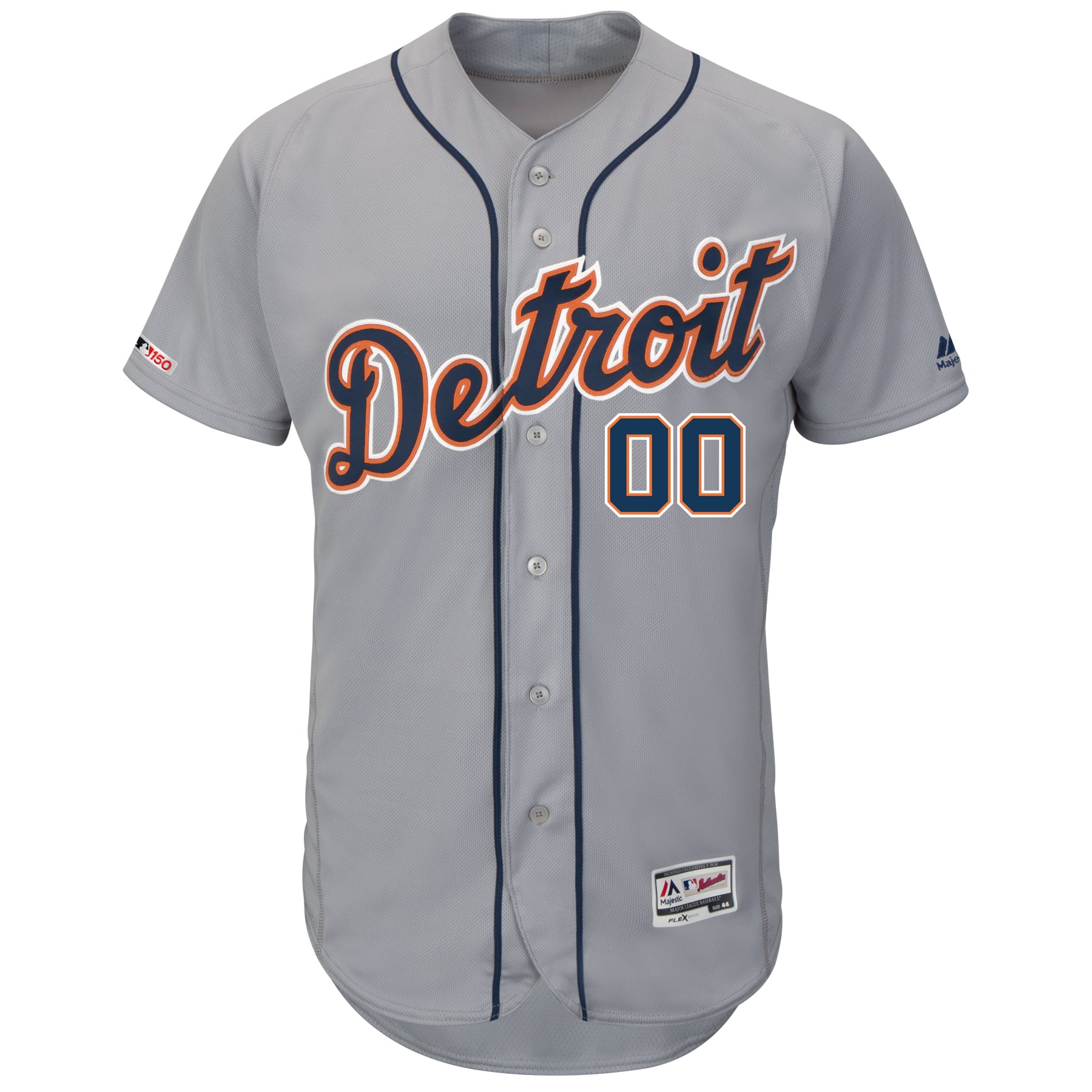 Men's Detroit Tigers Majestic Road Gray Flex Base Authentic