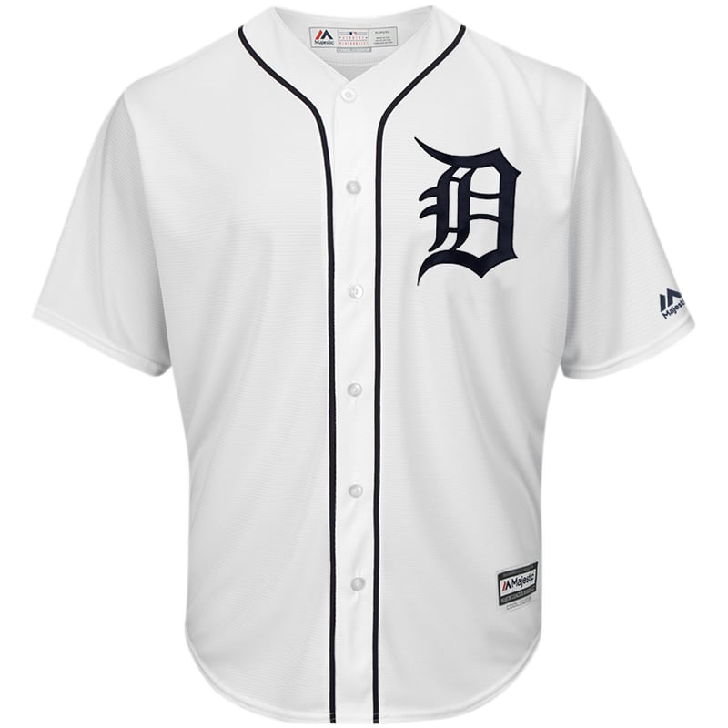 Men's Detroit Tigers Majestic White Official Cool Base Team Jersey
