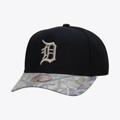  Detroit Tigers Mitchell & Ness Midnight Timber Pro Snapback Hat - Black