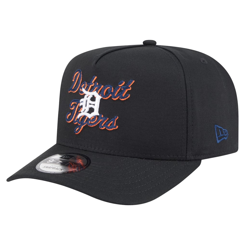 Detroit Snapback Men's Detroit Tigers New Era Black Chainstitch 9FIFTY A-Frame Snapback Hat