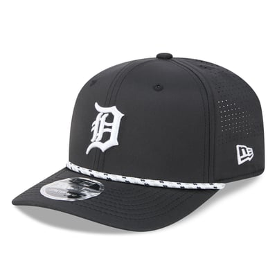  Detroit Tigers New Era Vented 9SEVENTY Rope Adjustable Hat - Black