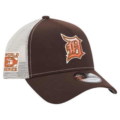 Detroit Tigers New Era Pumpkin Spice 9FORTY A-Frame Adjustable Trucker Hat - Brown