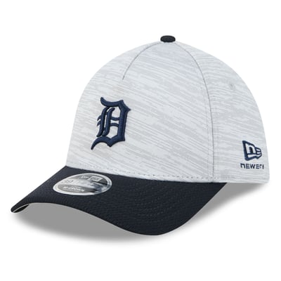  Detroit Tigers New Era Men's Tech 39THIRTY A-Frame M-Crown Flex Hat - Gray/Navy