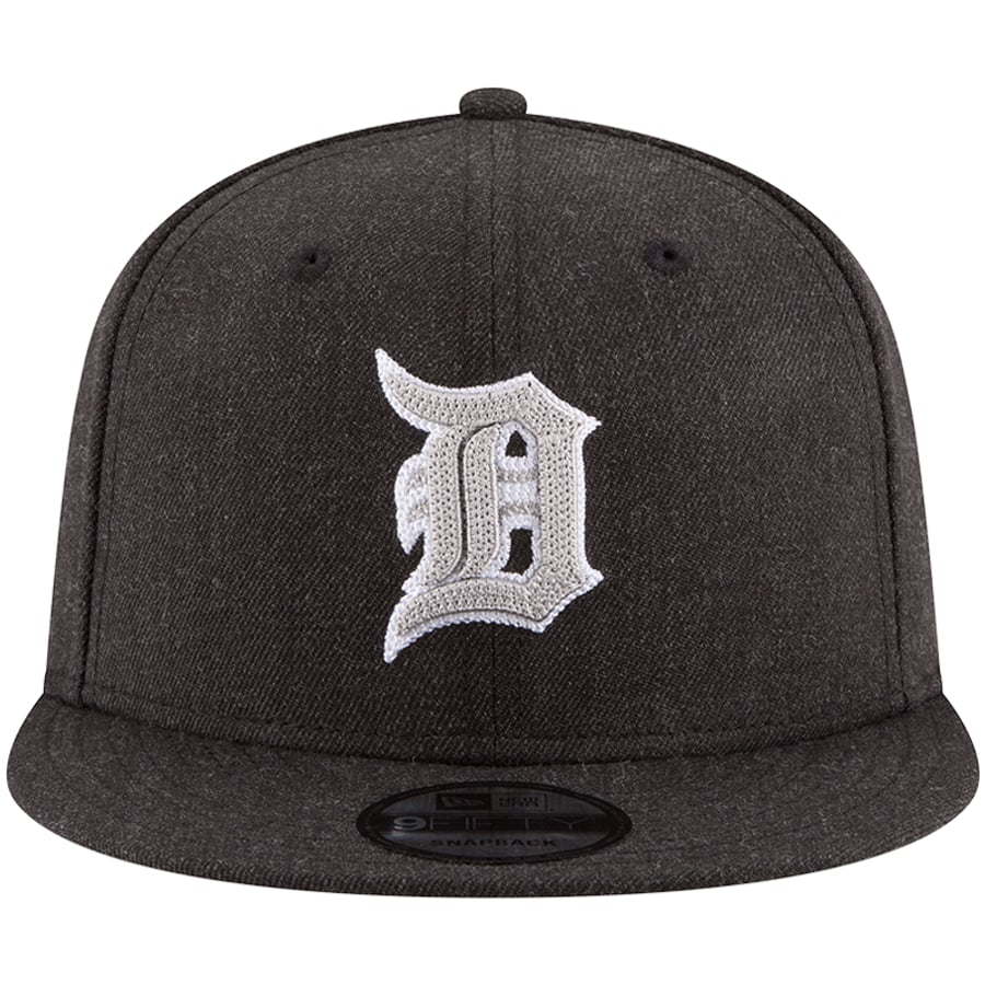 Detroit Snapback Men's Detroit Tigers New Era Heathered Black Crisp 9FIFTY Adjustable ...