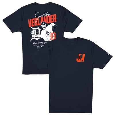 Justin Verlander Detroit Tigers New Era Stats T-Shirt - Navy