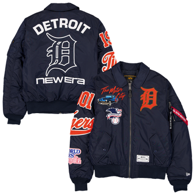 Detroit Tigers New Era x Alpha Industries MA-1 Full-Zip Bomber Jacket - Navy